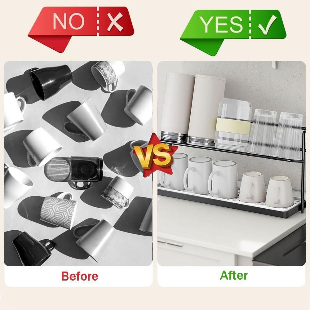 Soporte para Secar Botellas de Agua Earssa 2 Niveles Blanco