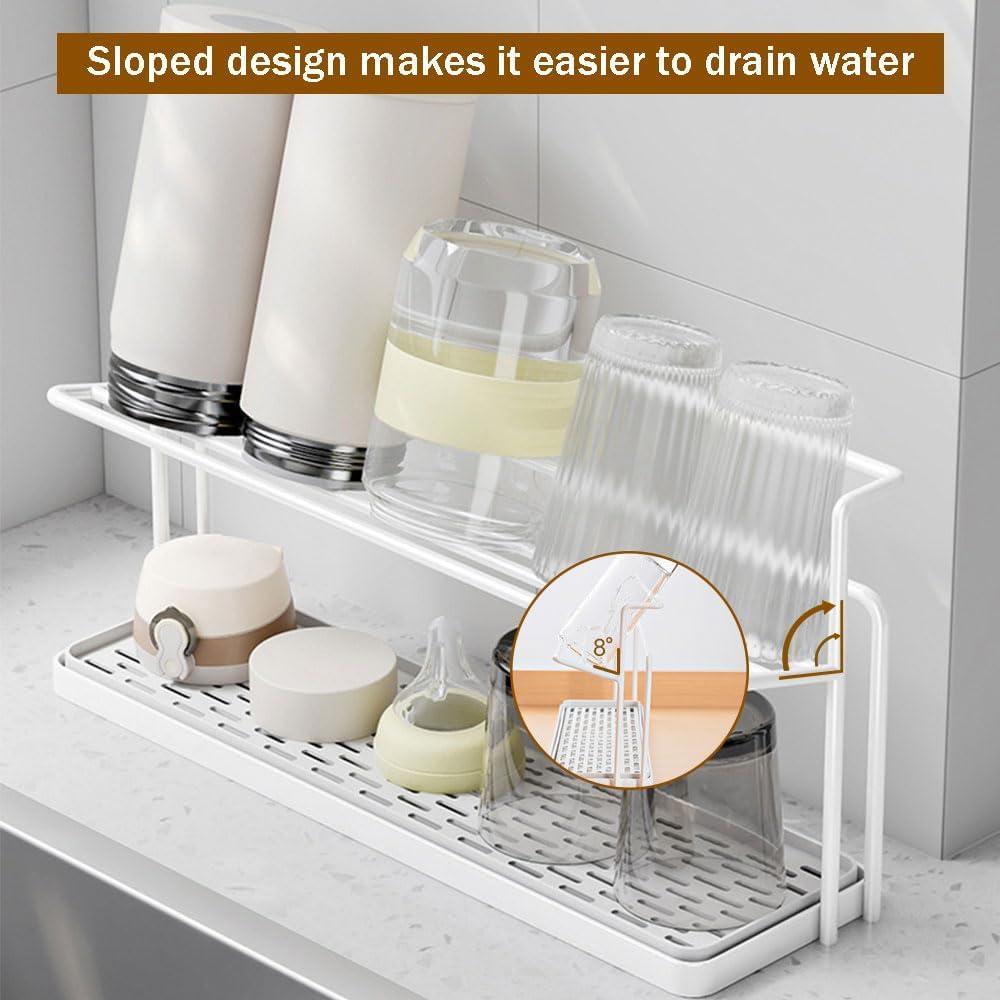 Soporte para Secar Botellas de Agua Earssa 2 Niveles Blanco