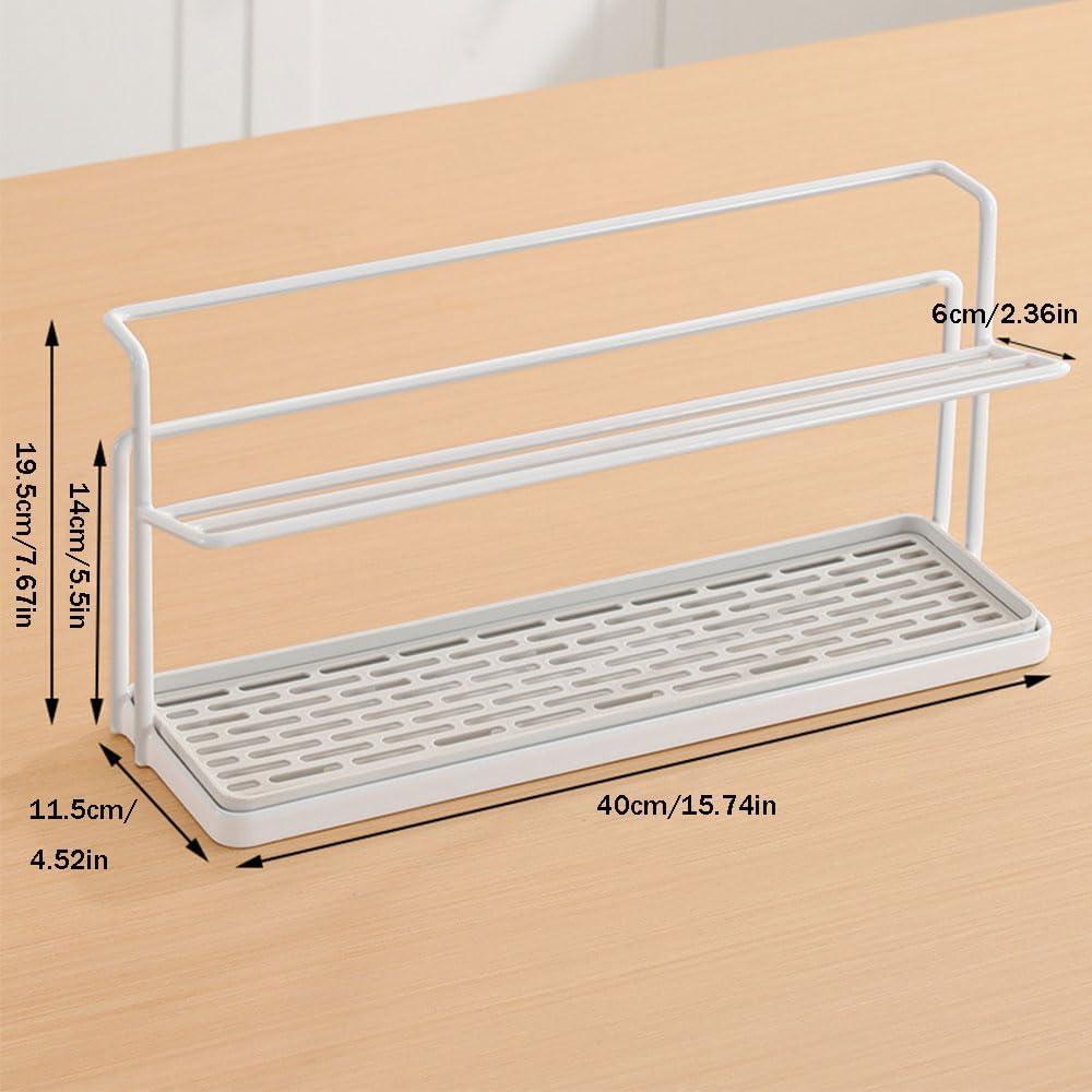 Soporte para Secar Botellas de Agua Earssa 2 Niveles Blanco