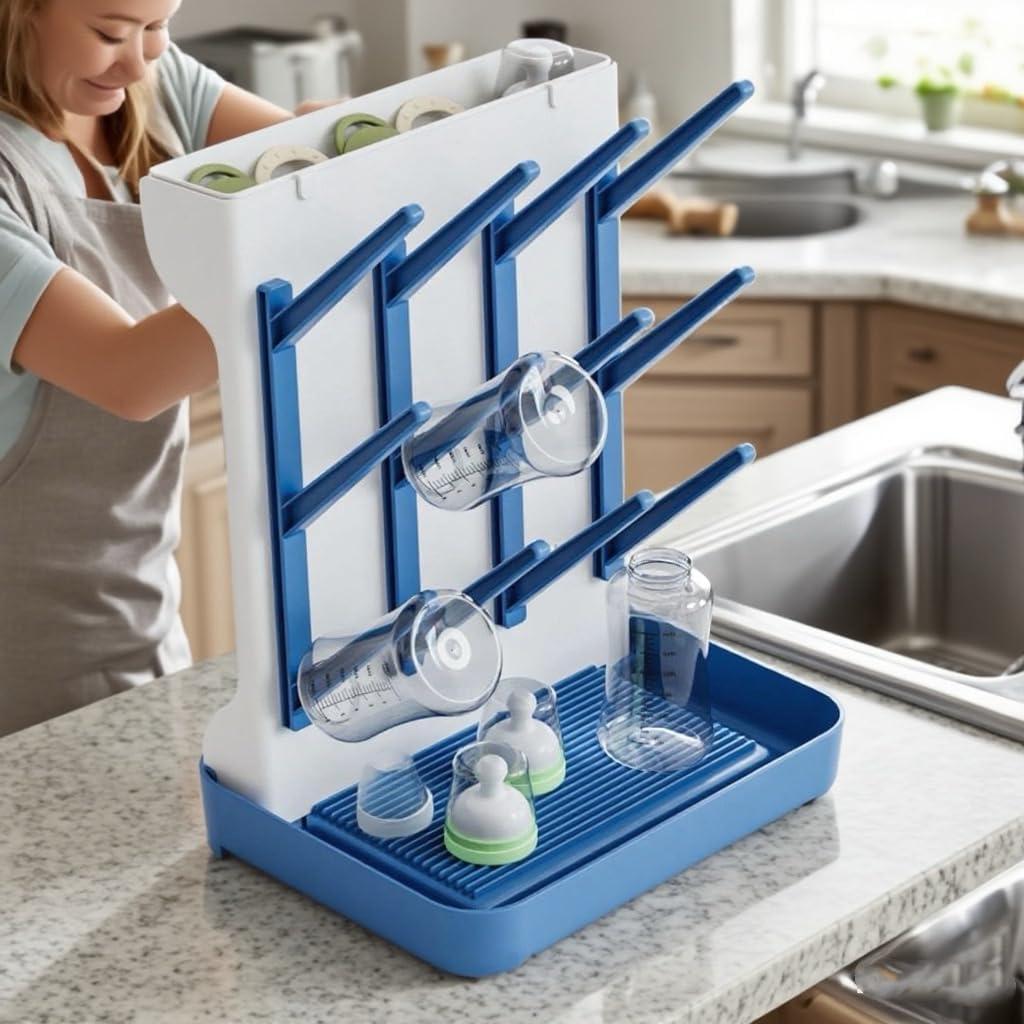Soporte para Secado de Biberones Tecdigbo Azul Compacto