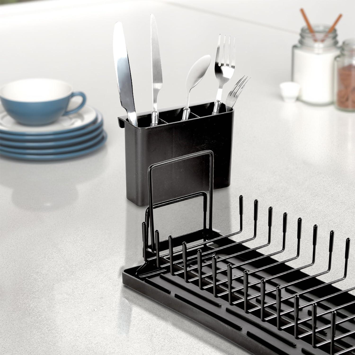 Escurridor de Utensilios Kowiofame Negro Compacto 10 Estantes