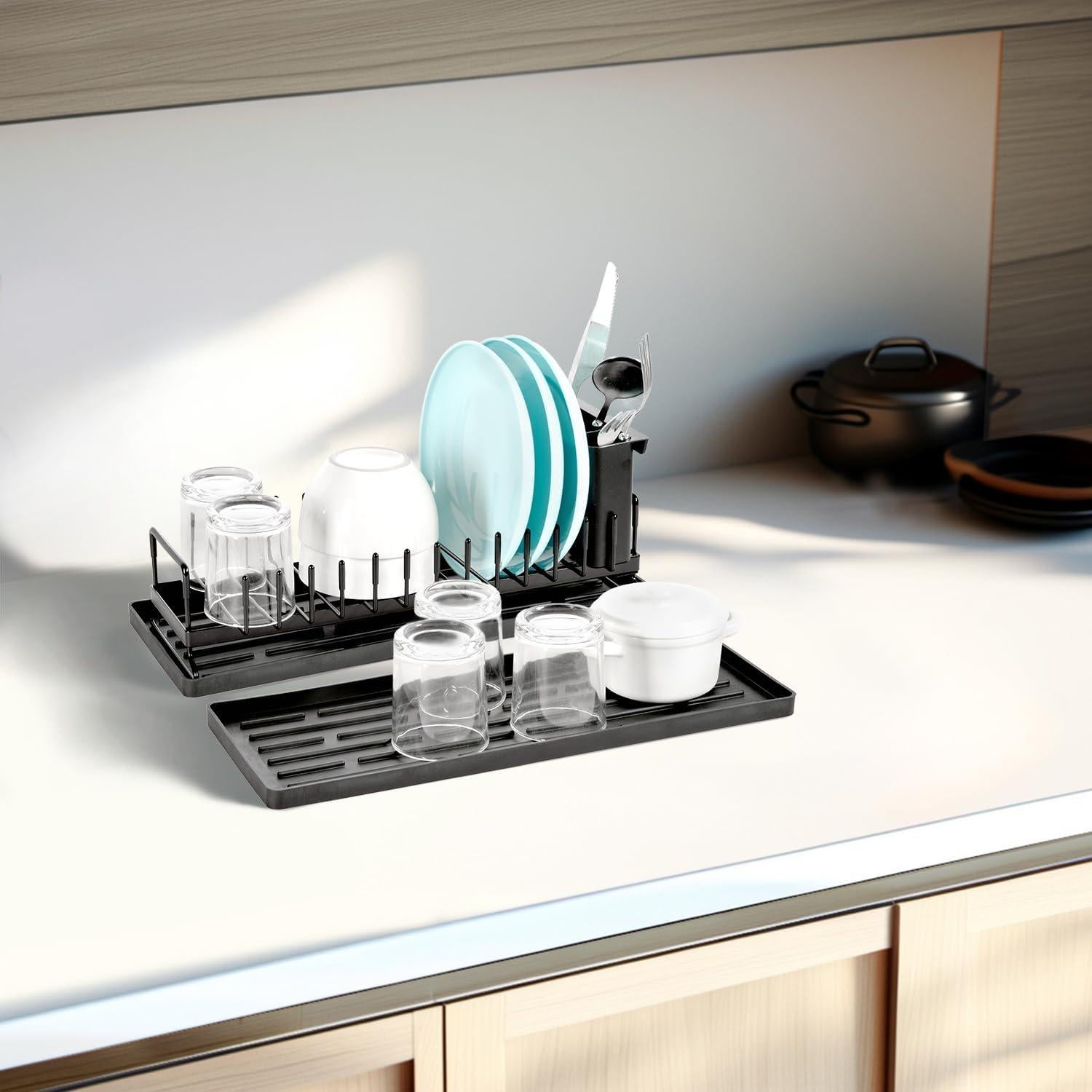 Escurridor de Utensilios Kowiofame Negro Compacto 10 Estantes