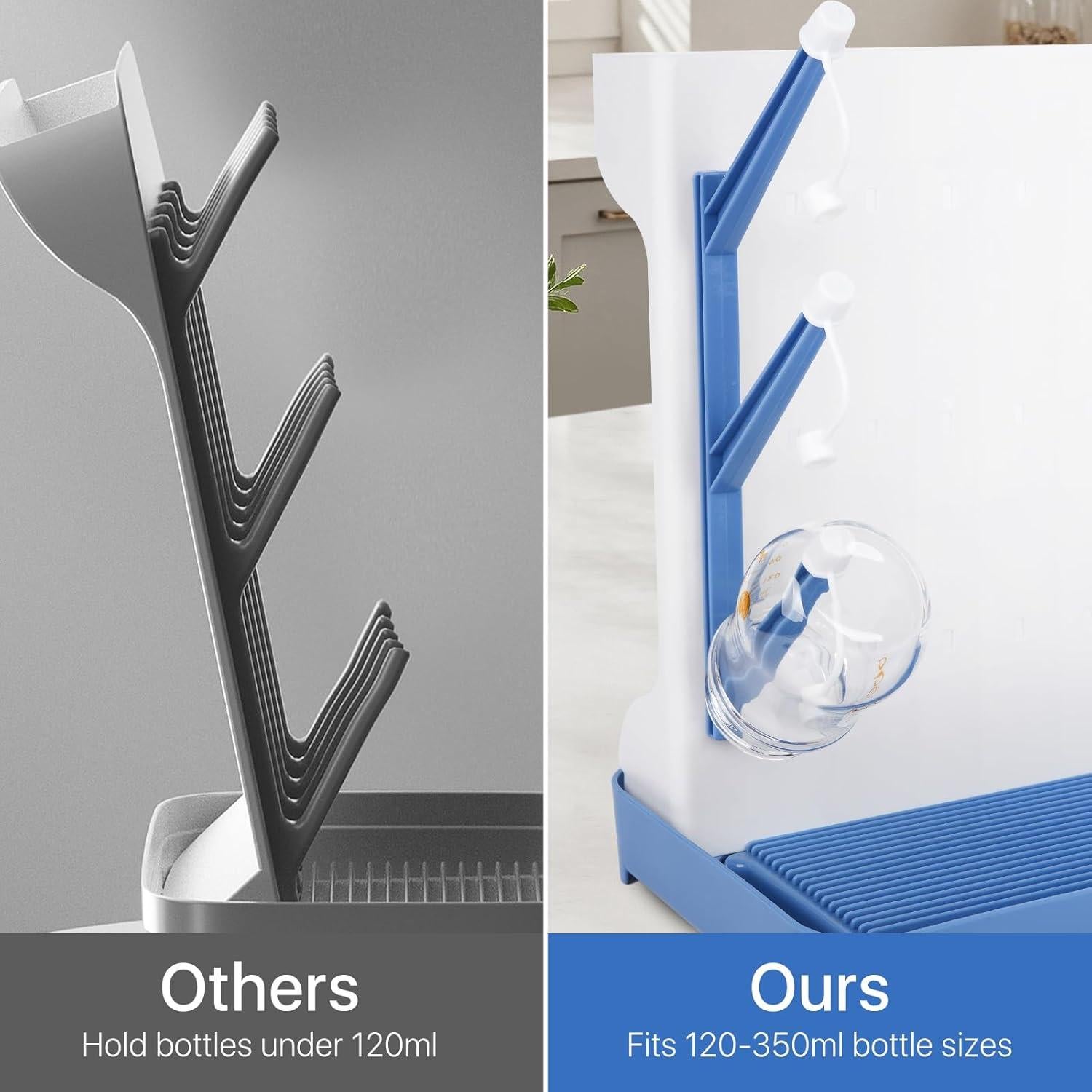 Soporte de Secado de Biberones Nollapo Azul - Ahorra Espacio