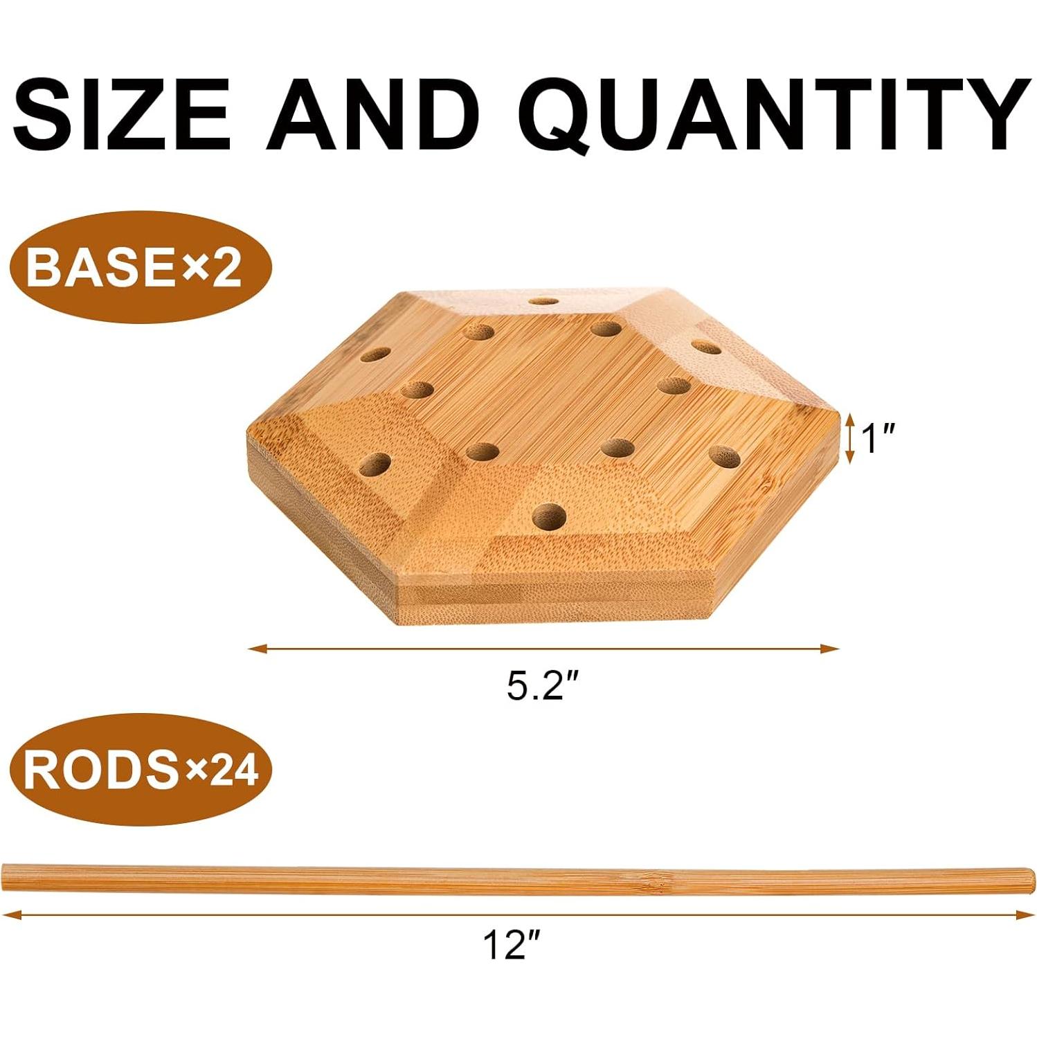 Soporte de Secado de Bambú Elsjoy para Botellas y Bolsas - 2 Piezas