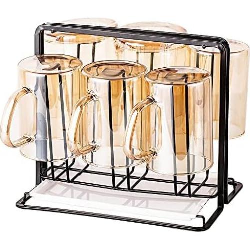 Soporte para Secar Tazas YISMAN de Acero Inoxidable Negro