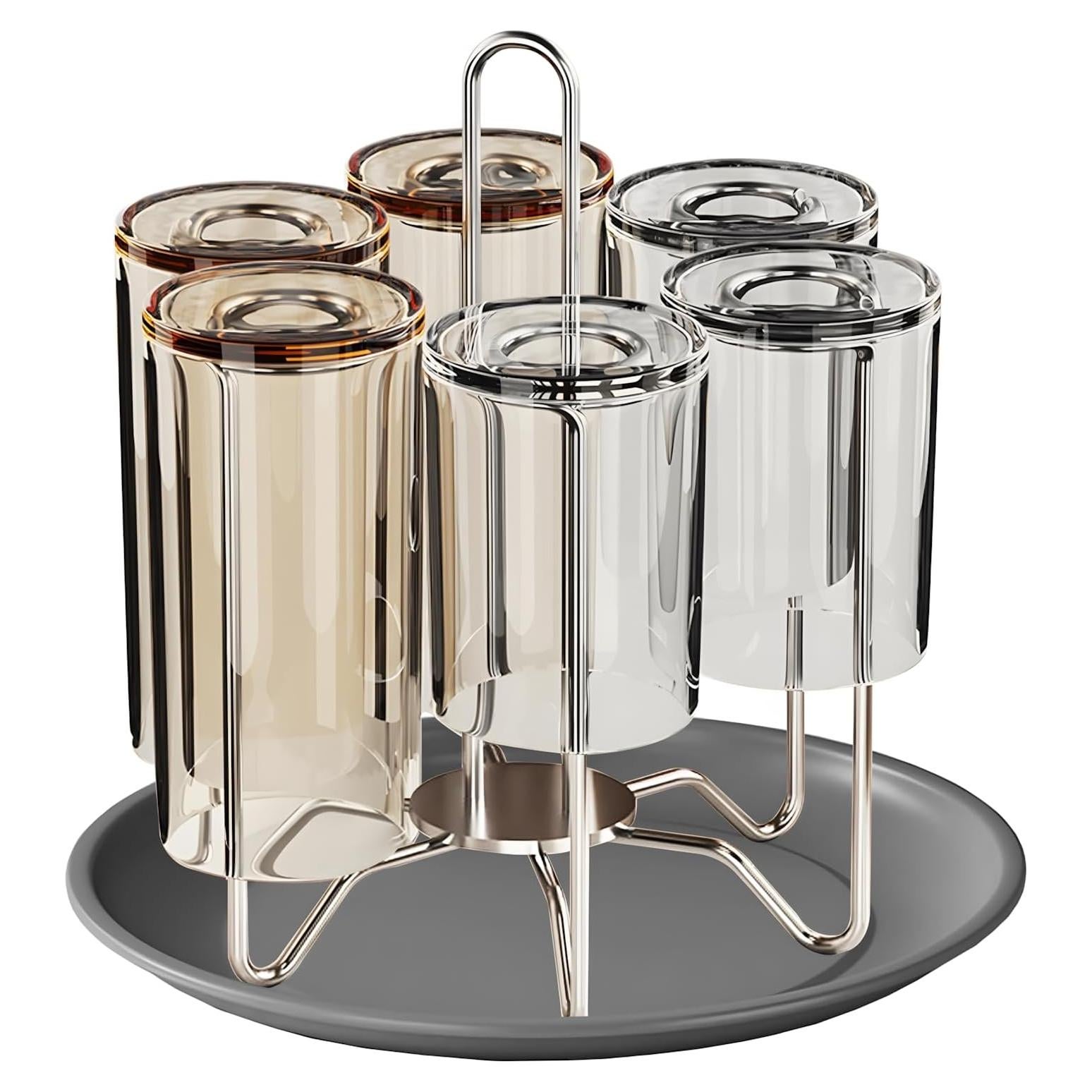 Soporte para Secar Tazas Chemlliy Acero Inoxidable 6 Tazas