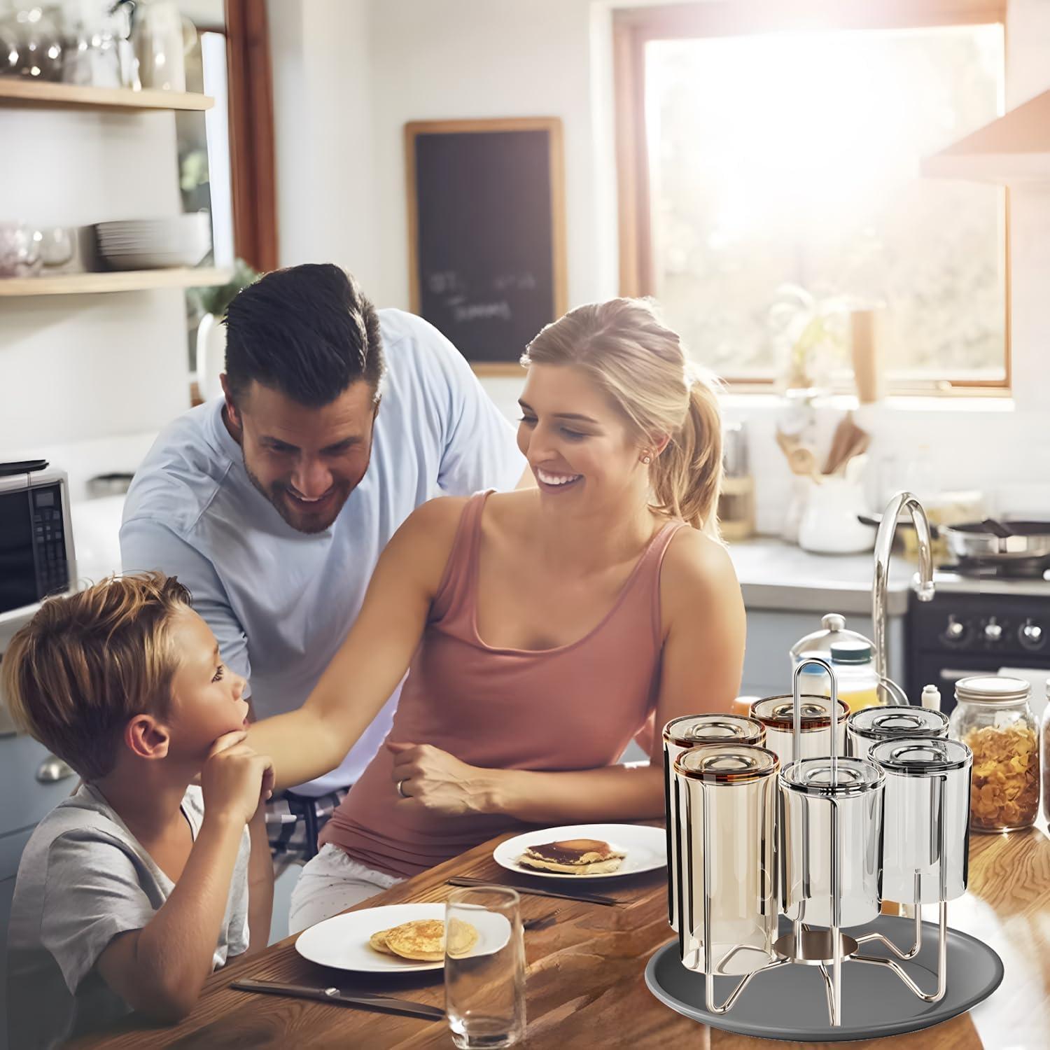 Soporte para Secar Tazas Chemlliy Acero Inoxidable 6 Tazas