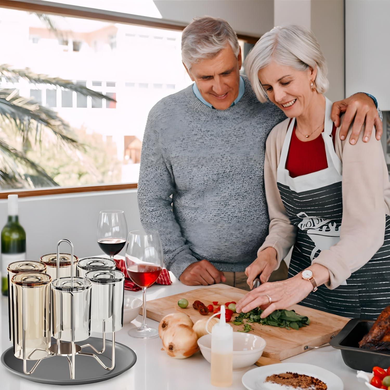 Soporte para Secar Tazas Chemlliy Acero Inoxidable 6 Tazas