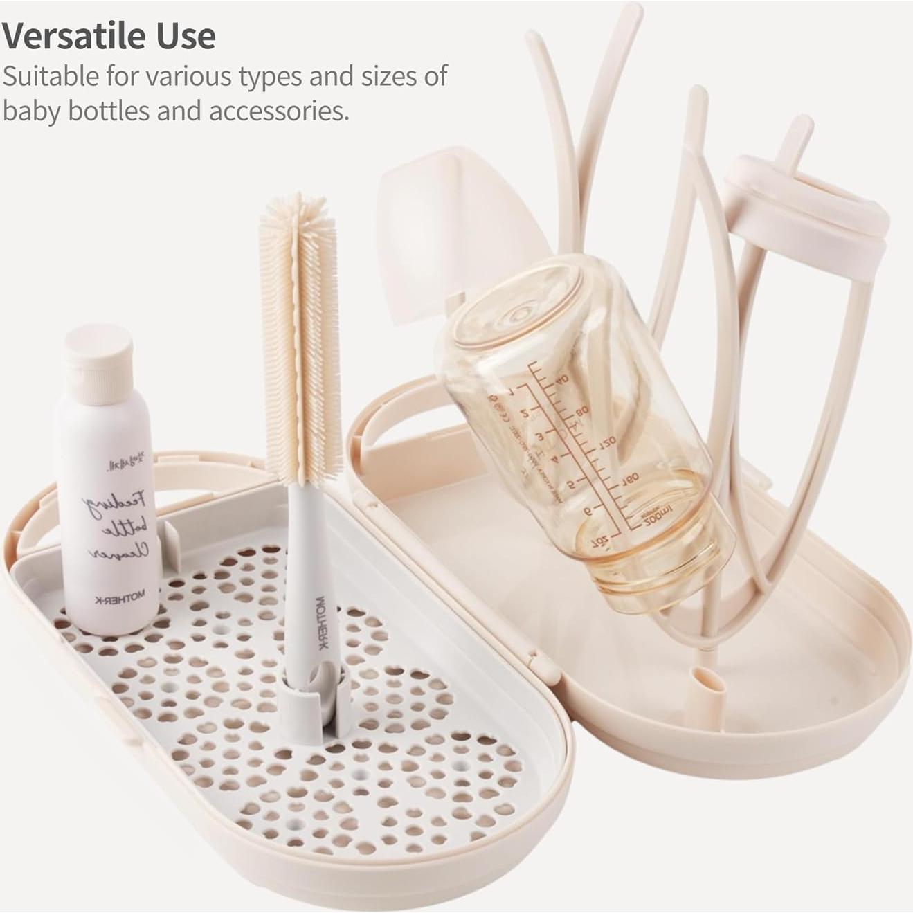Juego de Estante Secador de Biberones MOTHER-K con Cepillo