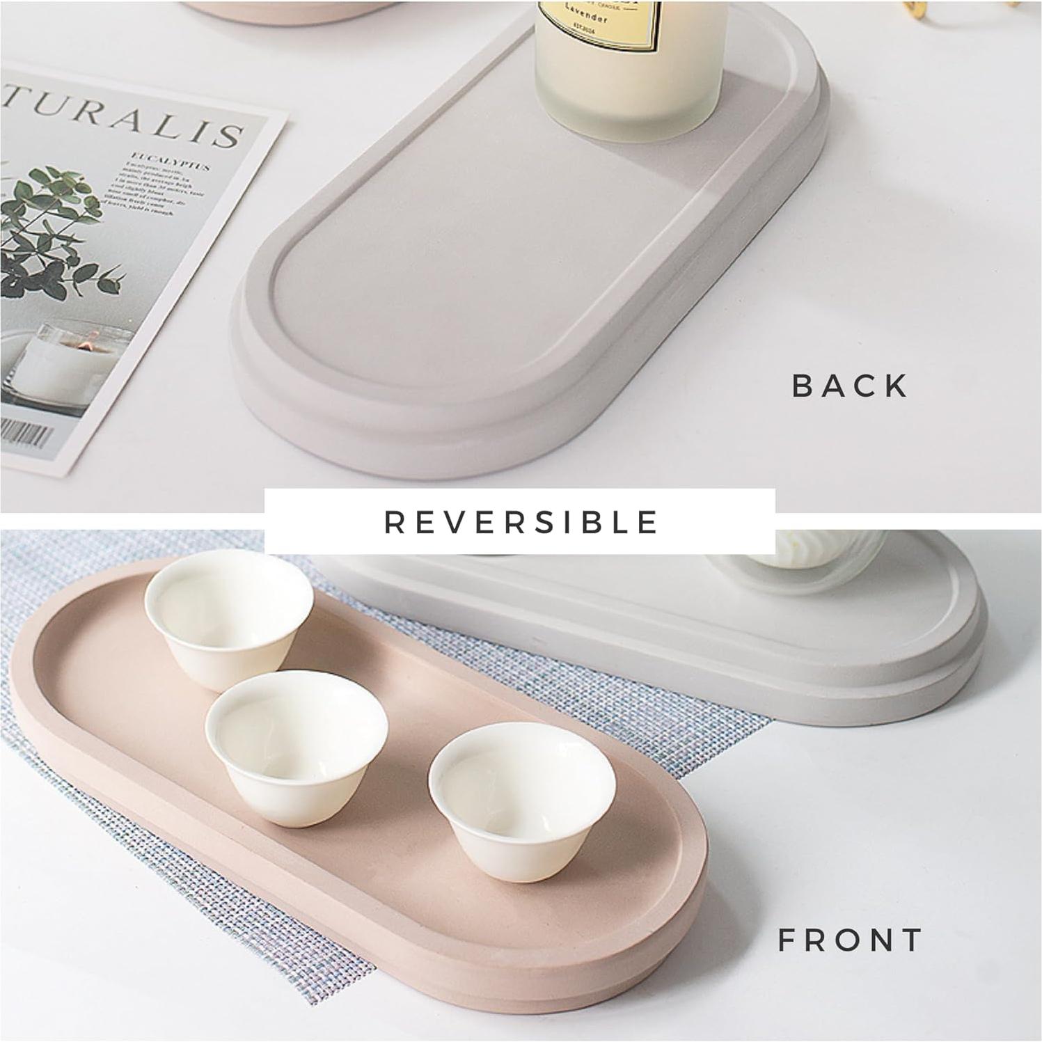 Bandeja de Piedra Selegna - Secado Rápido, Multiusos, Gris Claro