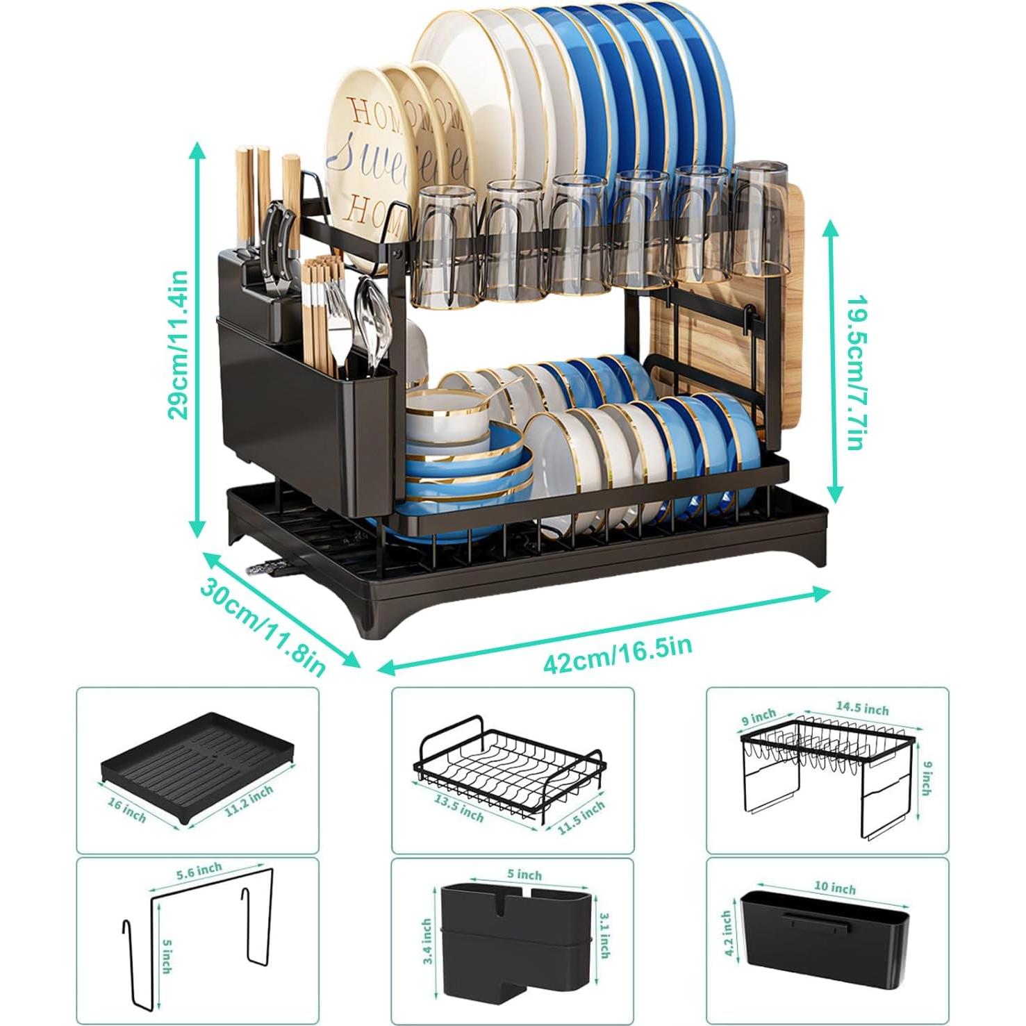 Escurridor de Platos Barphygo de Acero Inoxidable 2 Niveles