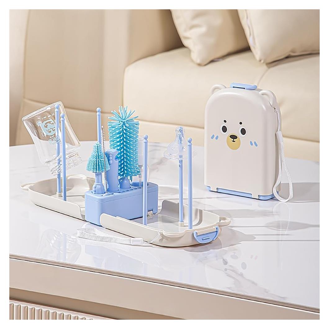 Juego de limpieza 6 en 1 Onluckdeer para biberones azul