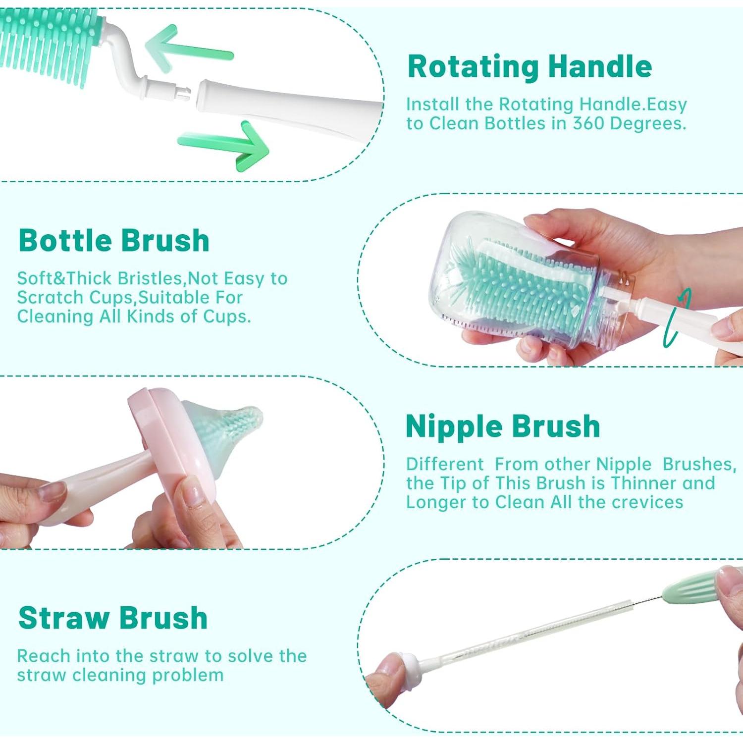 Kit de limpieza de biberones Koumolar 6 piezas verde