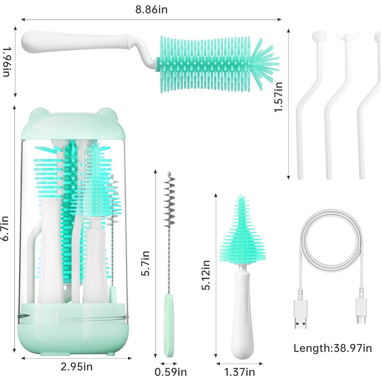 Kit de limpieza de biberones Koumolar 6 piezas verde