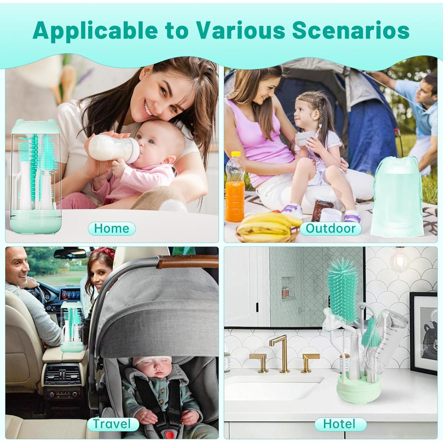 Kit de limpieza de biberones Koumolar 6 piezas verde