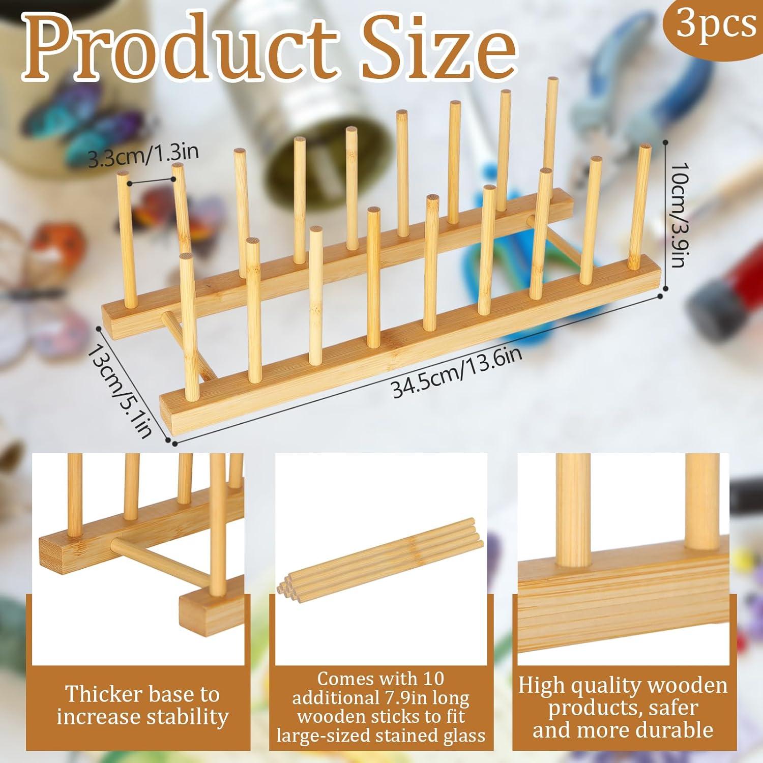 Organizador de Vidrio Templado Youdaju 3 Paquetes Bambú 31x13x10.5cm