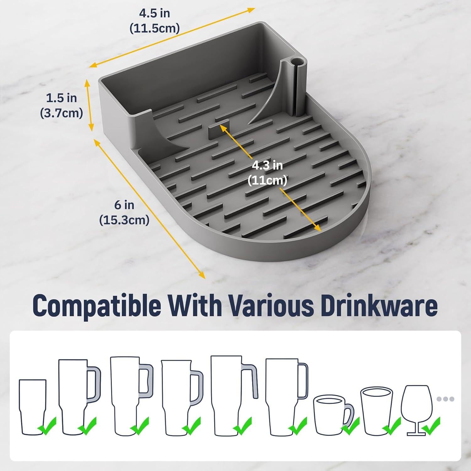 Soporte para Secado de Botellas NiHome Silicona Gris 15.5x11.4cm