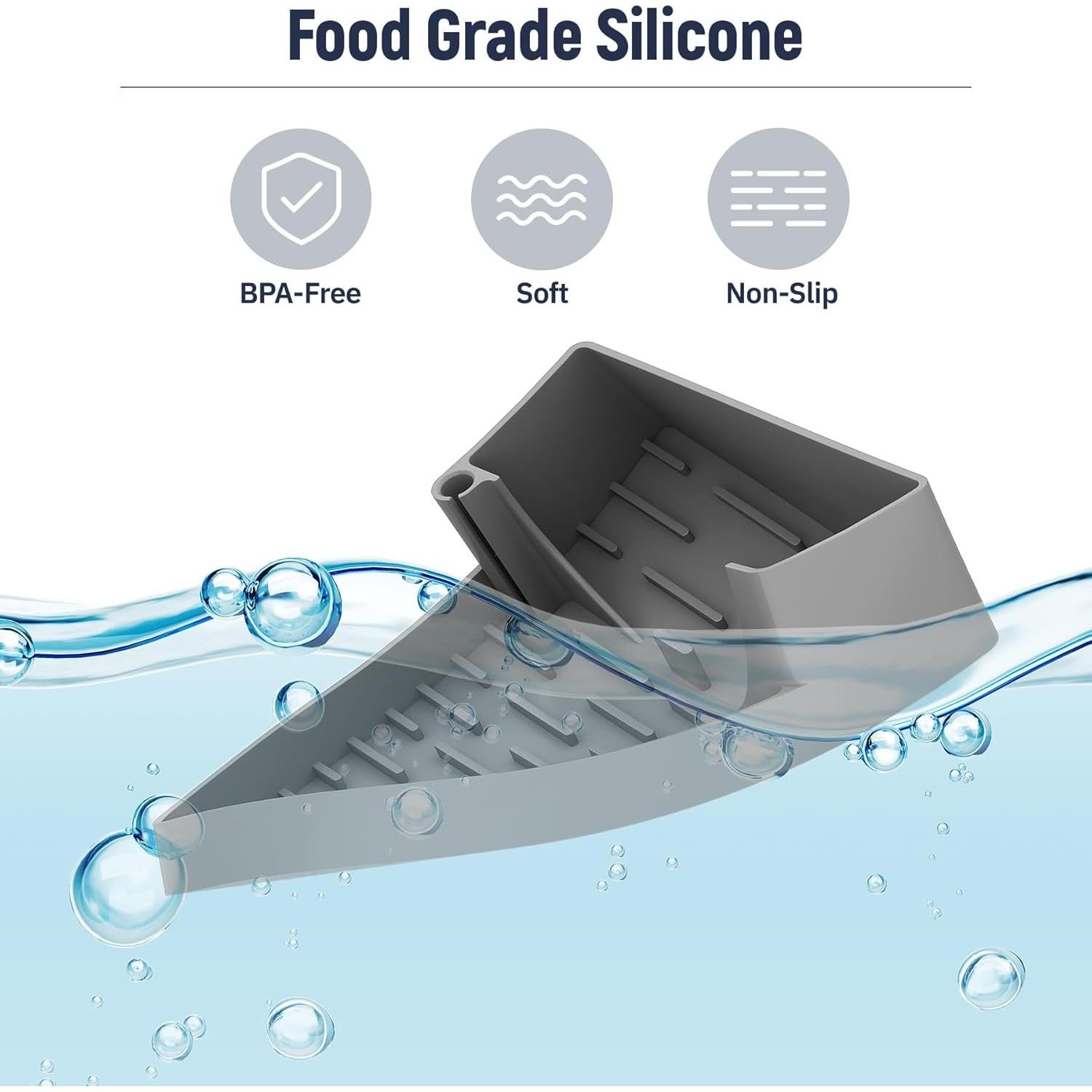 Soporte para Secado de Botellas NiHome Silicona Gris 15.5x11.4cm