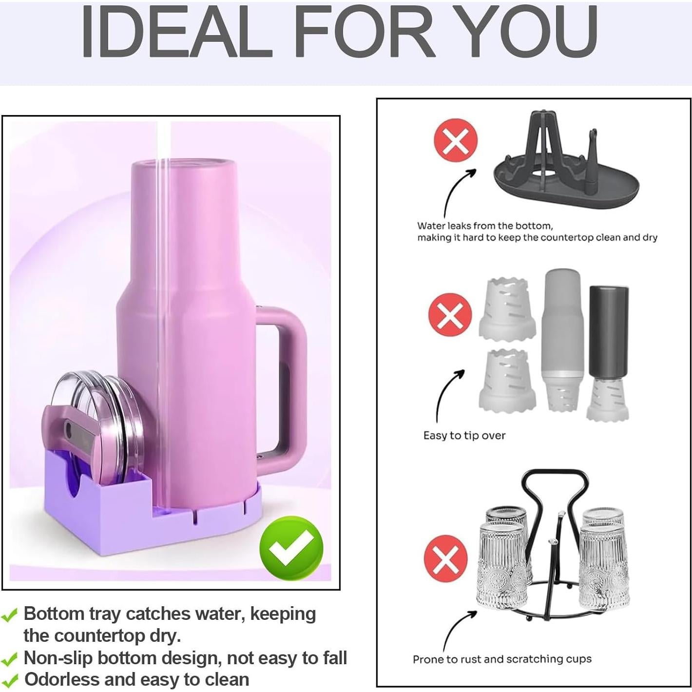 Soporte para Secar Botellas de Silicona CCDANSIYUCR 20-40oz