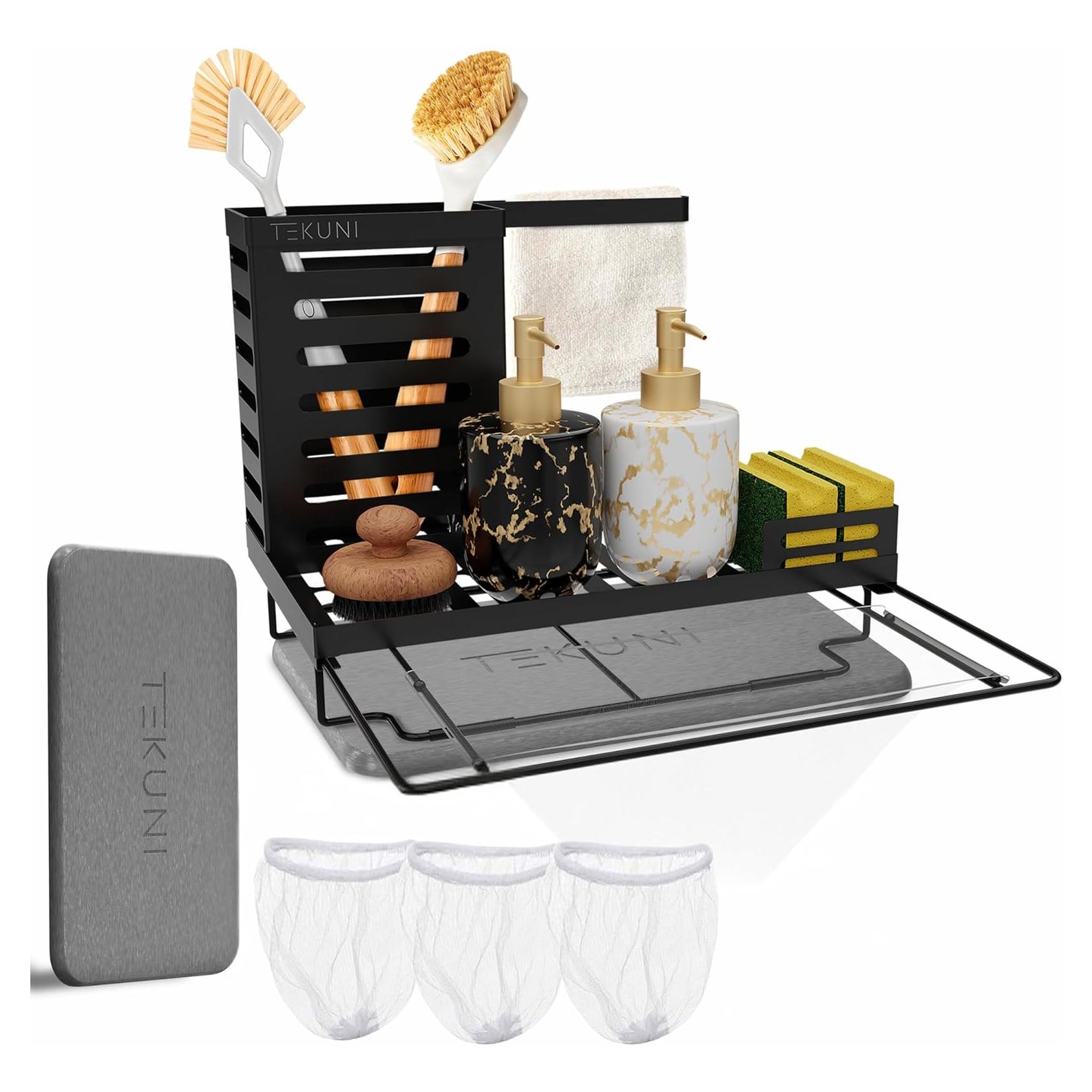 Caddy de Fregadero Teikuni con Colador Extraíble y Alfombrilla