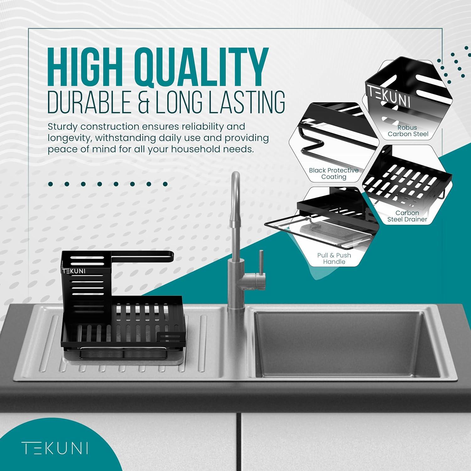 Caddy de Fregadero Teikuni con Colador Extraíble y Alfombrilla