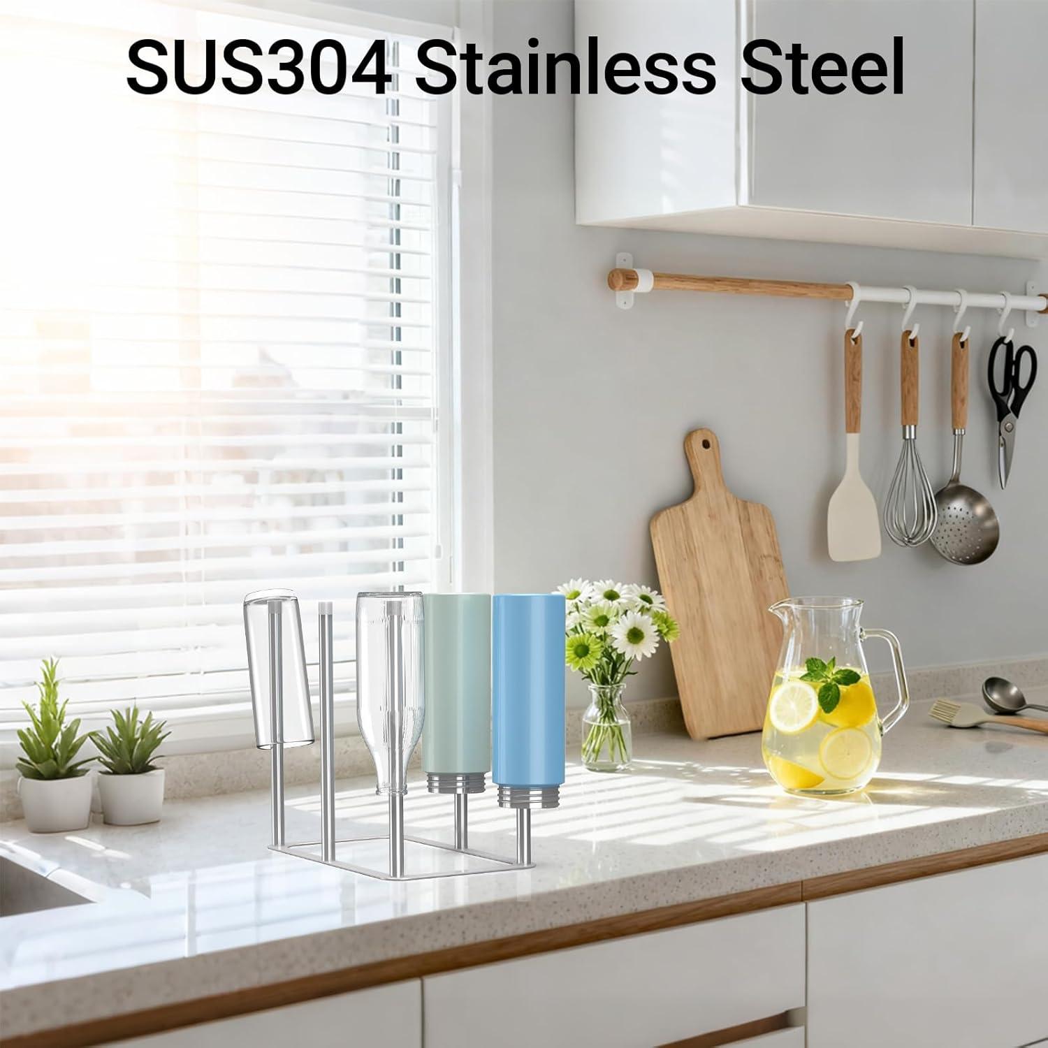 Soporte Secador de Botellas ZHMY Acero Inoxidable 6 Postes