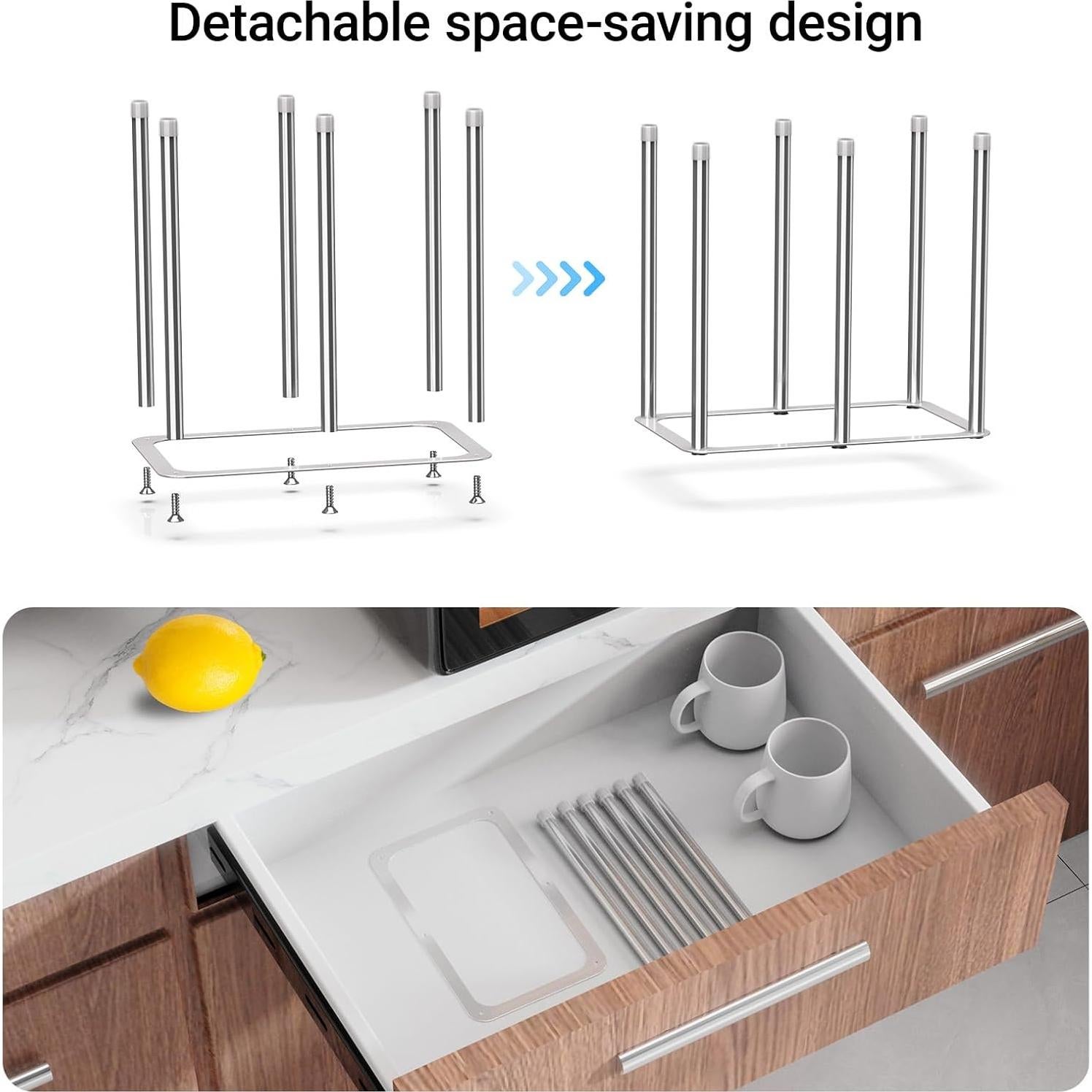 Soporte Secador de Botellas ZHMY Acero Inoxidable 6 Postes