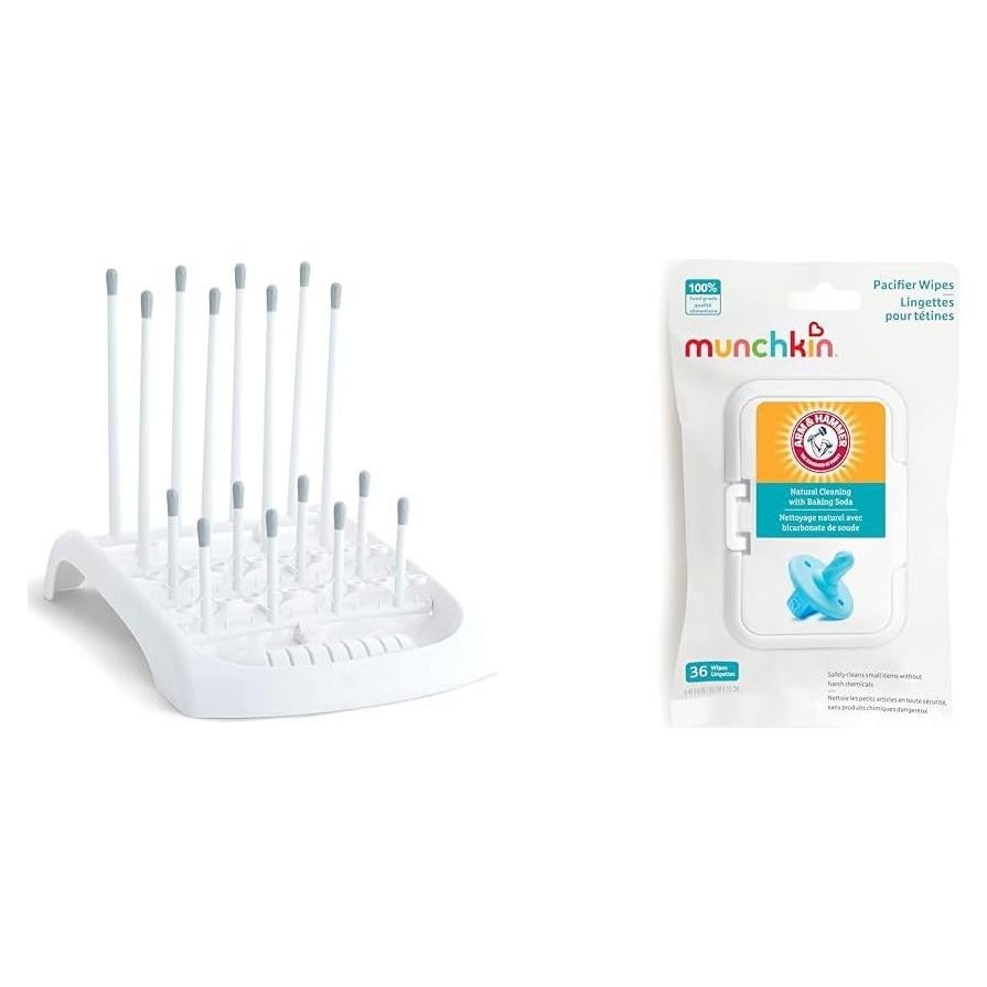 Estante de Secado Plegable Munchkin + Toallitas Chupetes 36u
