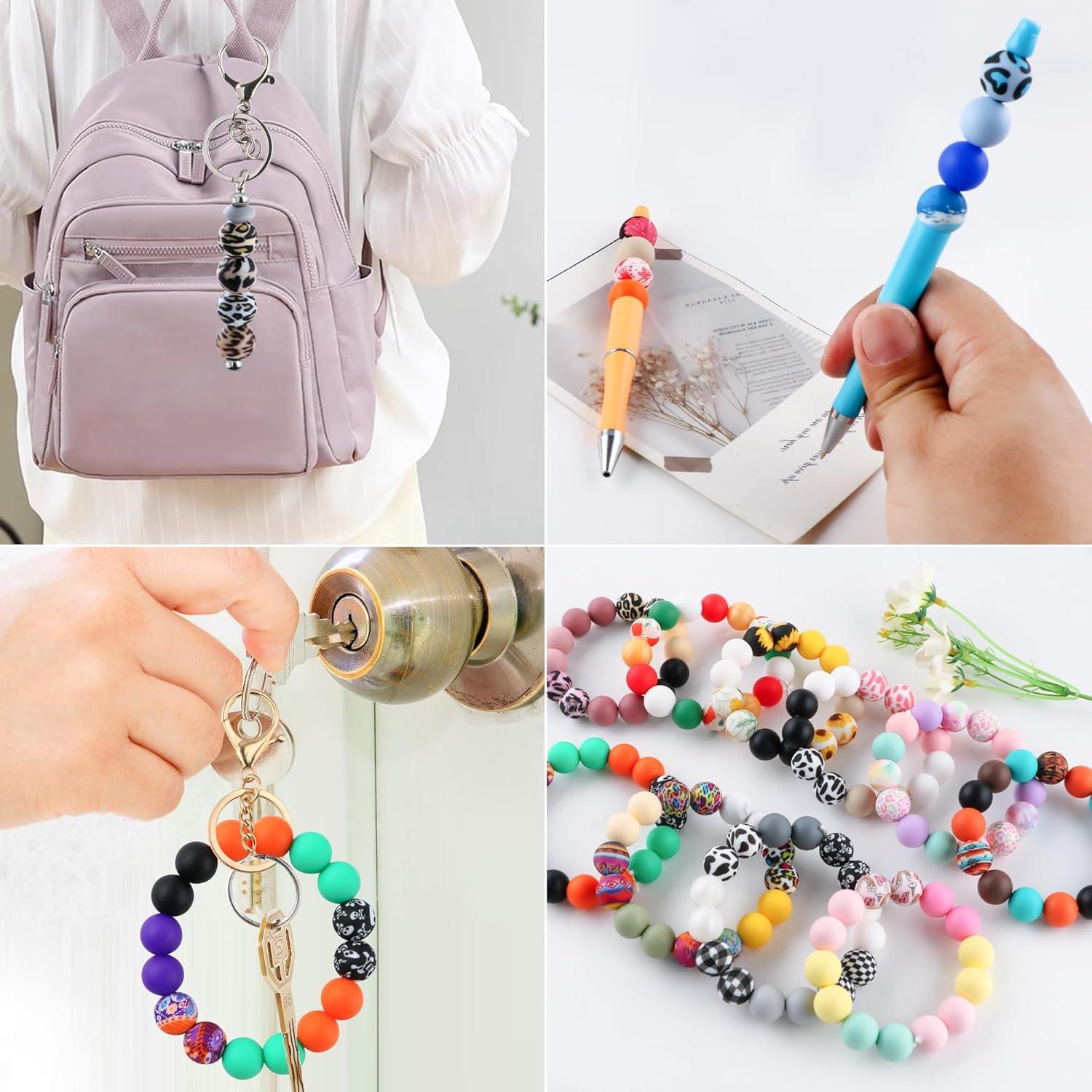 150 Perlas de Silicona 15mm HHCFAST Vaca Negra y Rosa