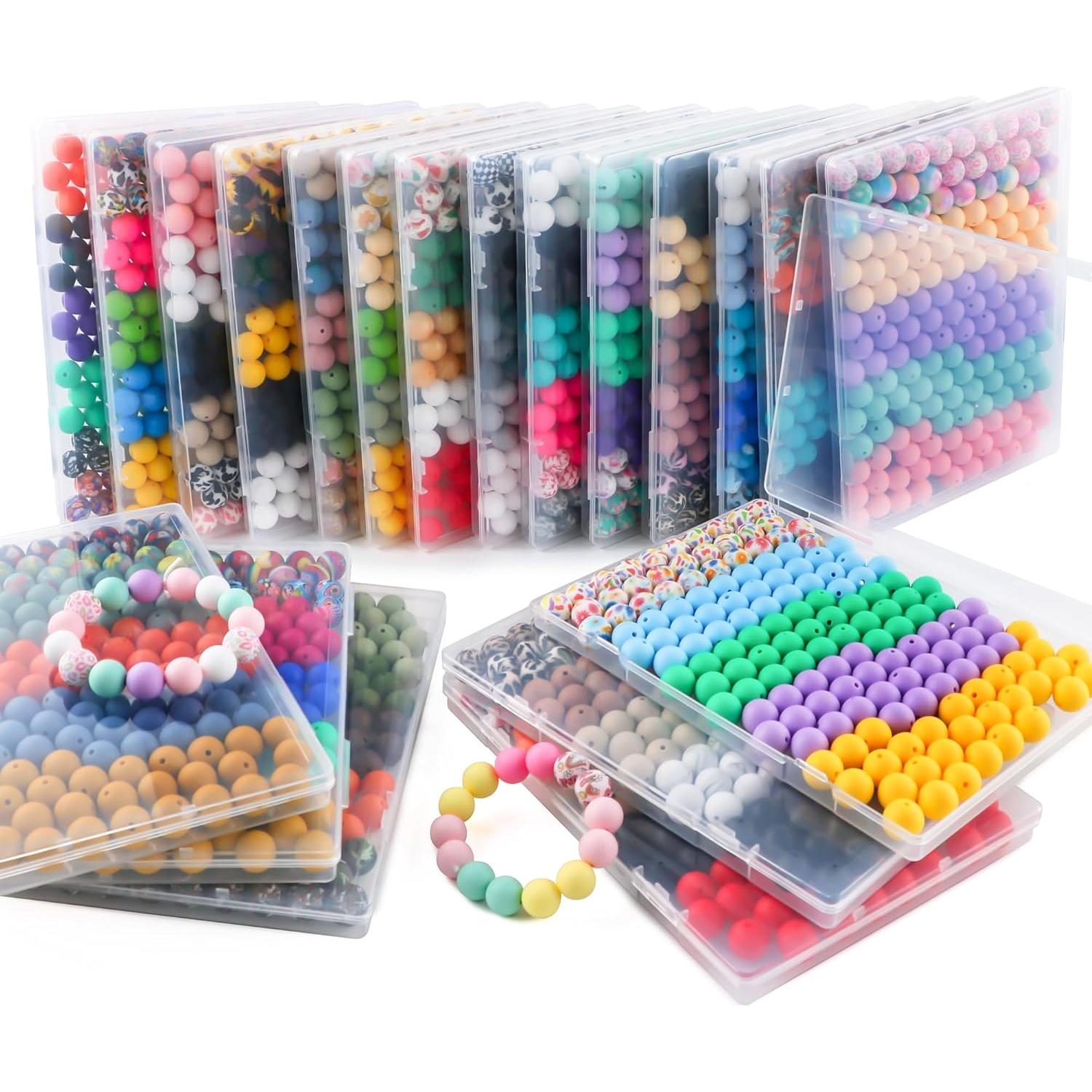 150 Perlas de Silicona 15mm HHCFAST Vaca Negra y Rosa