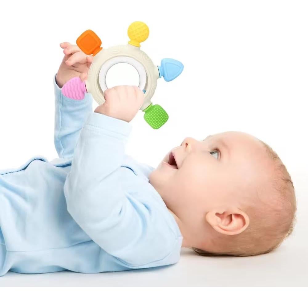 Anillo de Dentición de Silicona Colorido - Mordedor Seguro 10.67 cm