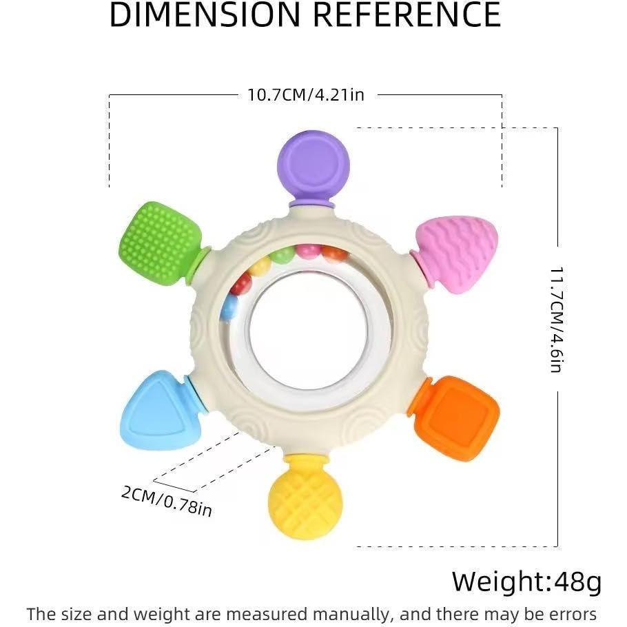 Anillo de Dentición de Silicona Colorido - Mordedor Seguro 10.67 cm