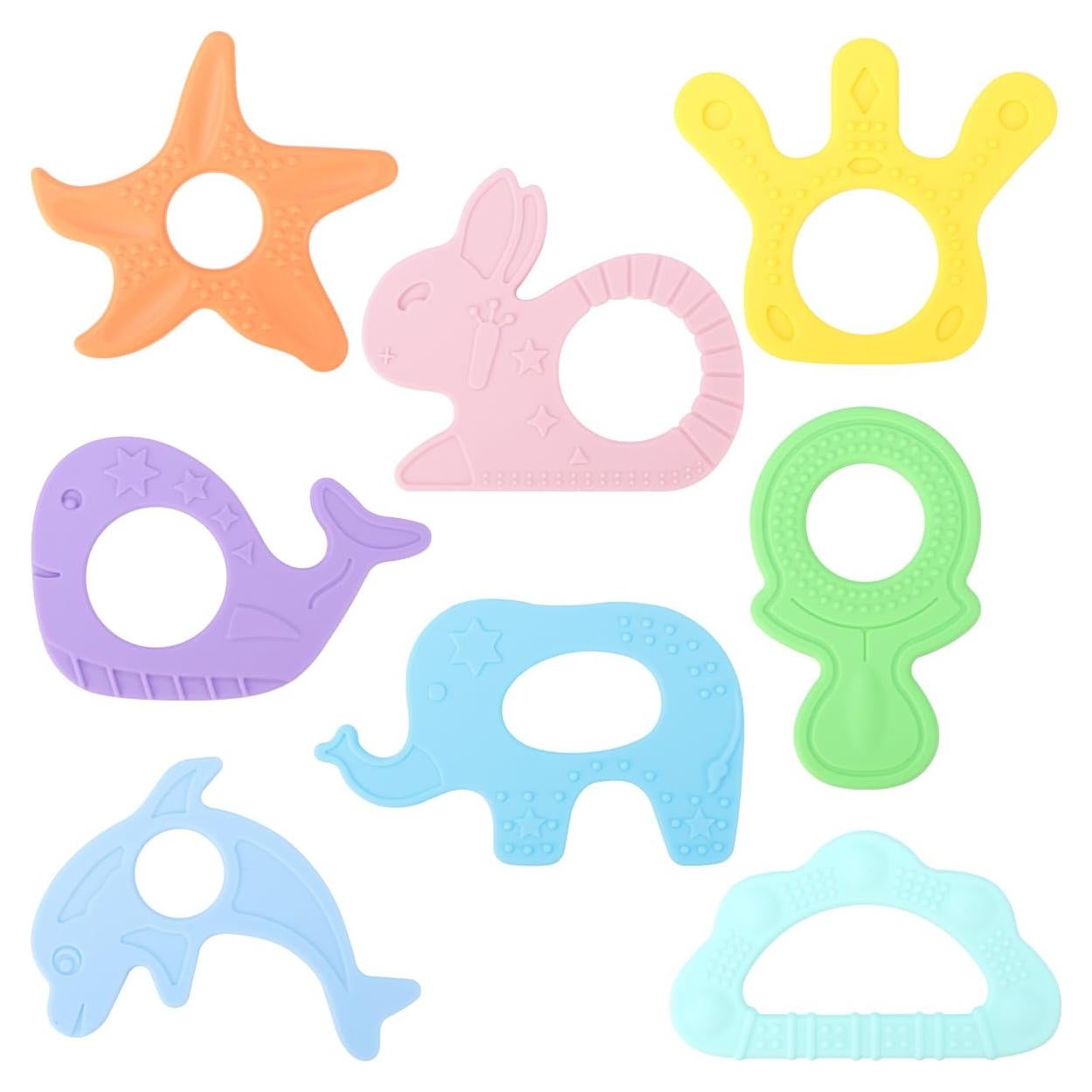 Mordedores de Silicona BEBOAN para Bebés - Paquete de 8 Formas