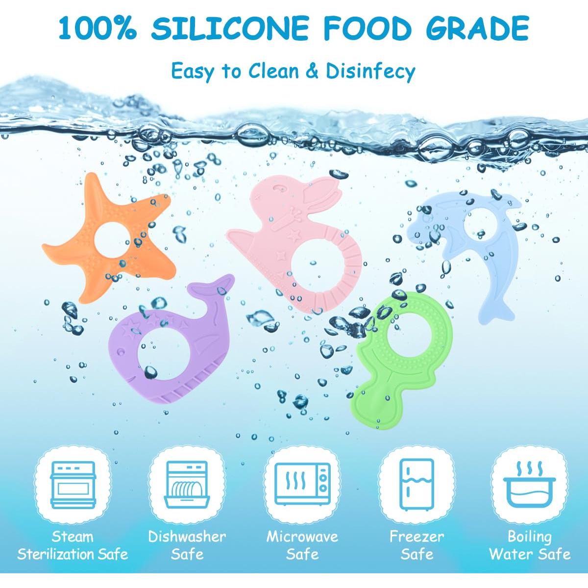 Mordedores de Silicona BEBOAN para Bebés - Paquete de 8 Formas