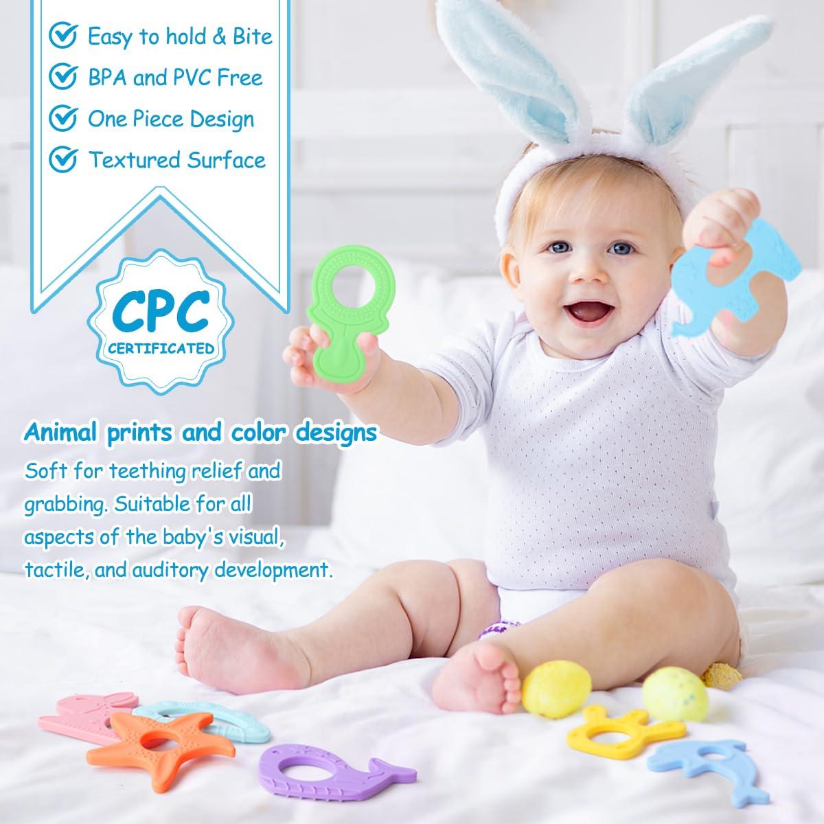 Mordedores de Silicona BEBOAN para Bebés - Paquete de 8 Formas