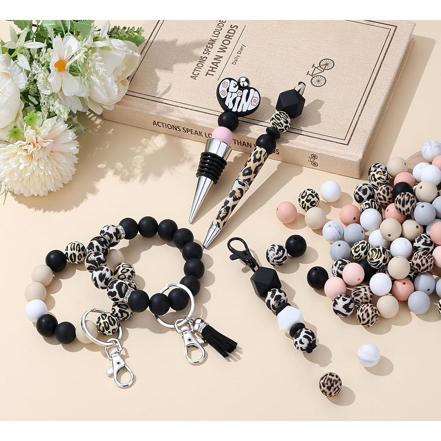 Perlas de Silicona 15mm NUKAYAI 70Pcs Leopardo Clásico