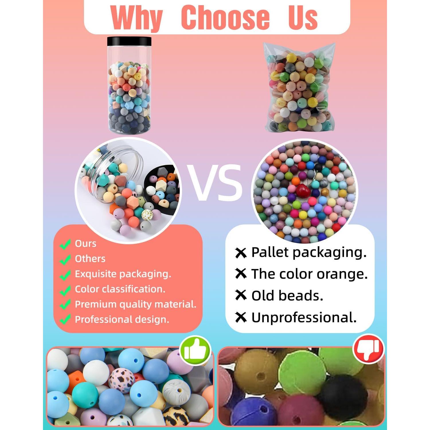 249 Perlas de Silicona MyoePosy 15mm para Manualidades DIY