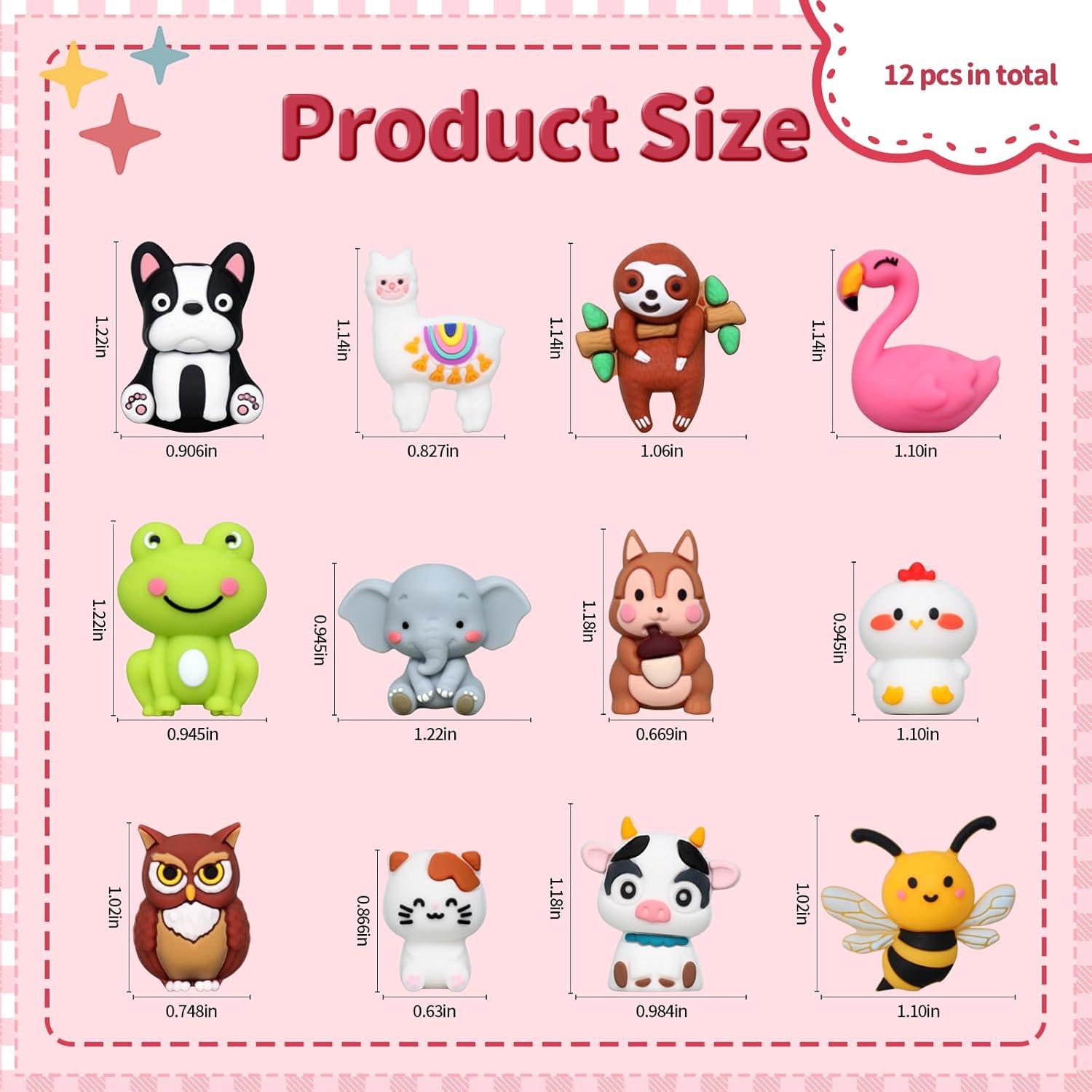 12 Perlas de Silicona 3D Animales SALUOKE para Manualidades