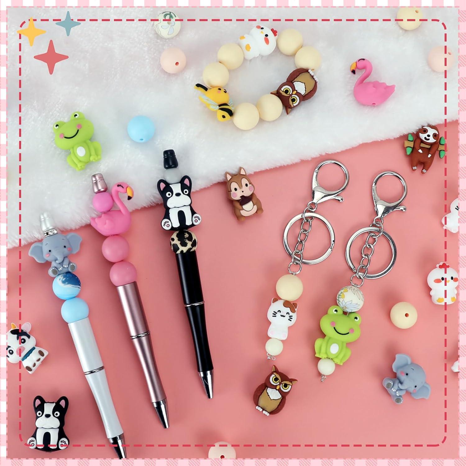 12 Perlas de Silicona 3D Animales SALUOKE para Manualidades