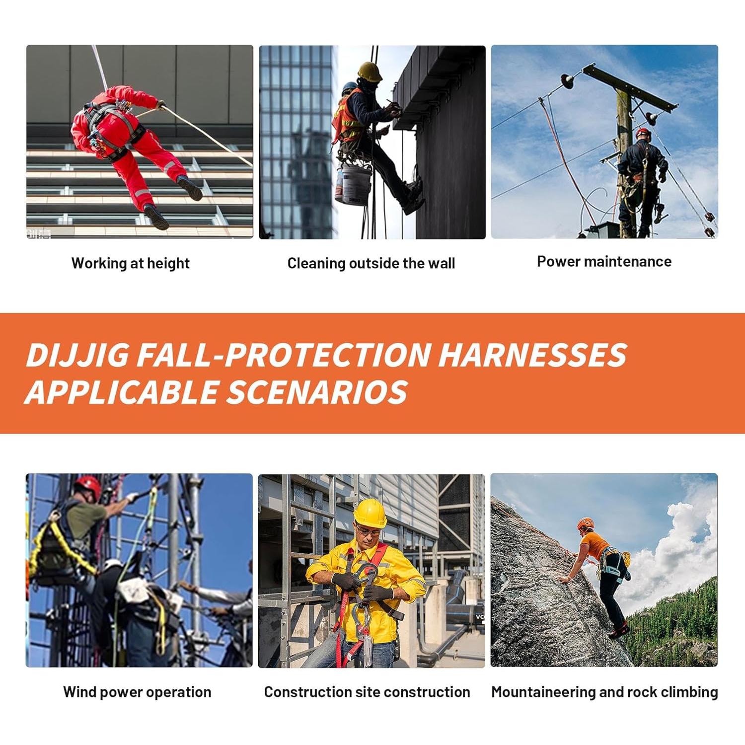 Arnés de Seguridad DIJJIG Naranja Cuerpo Completo 3.12 kg