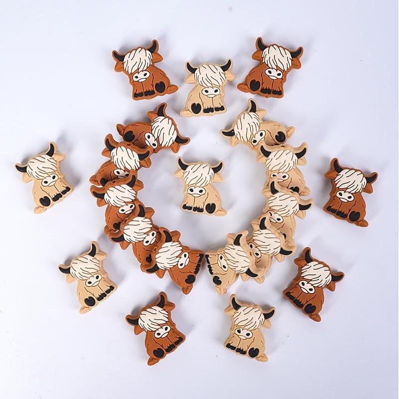 Perlas de Silicona Chieeon 20pcs Vaca de Tierras Altas DIY