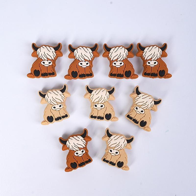 Perlas de Silicona Chieeon 20pcs Vaca de Tierras Altas DIY