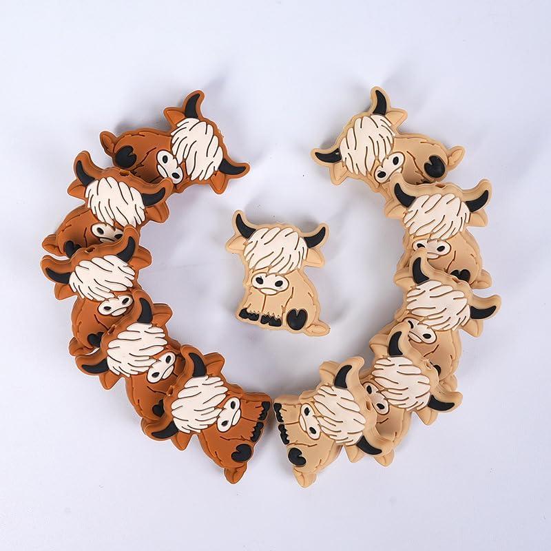 Perlas de Silicona Chieeon 20pcs Vaca de Tierras Altas DIY