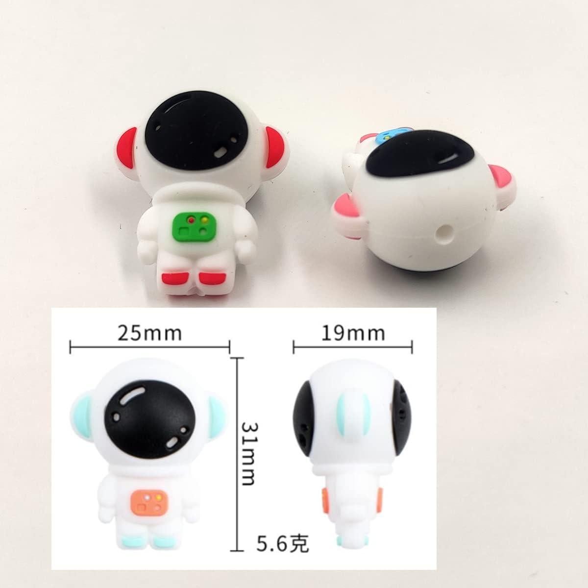 6 Perlas de Silicona Astronauta ARAKIERST para DIY Joyería