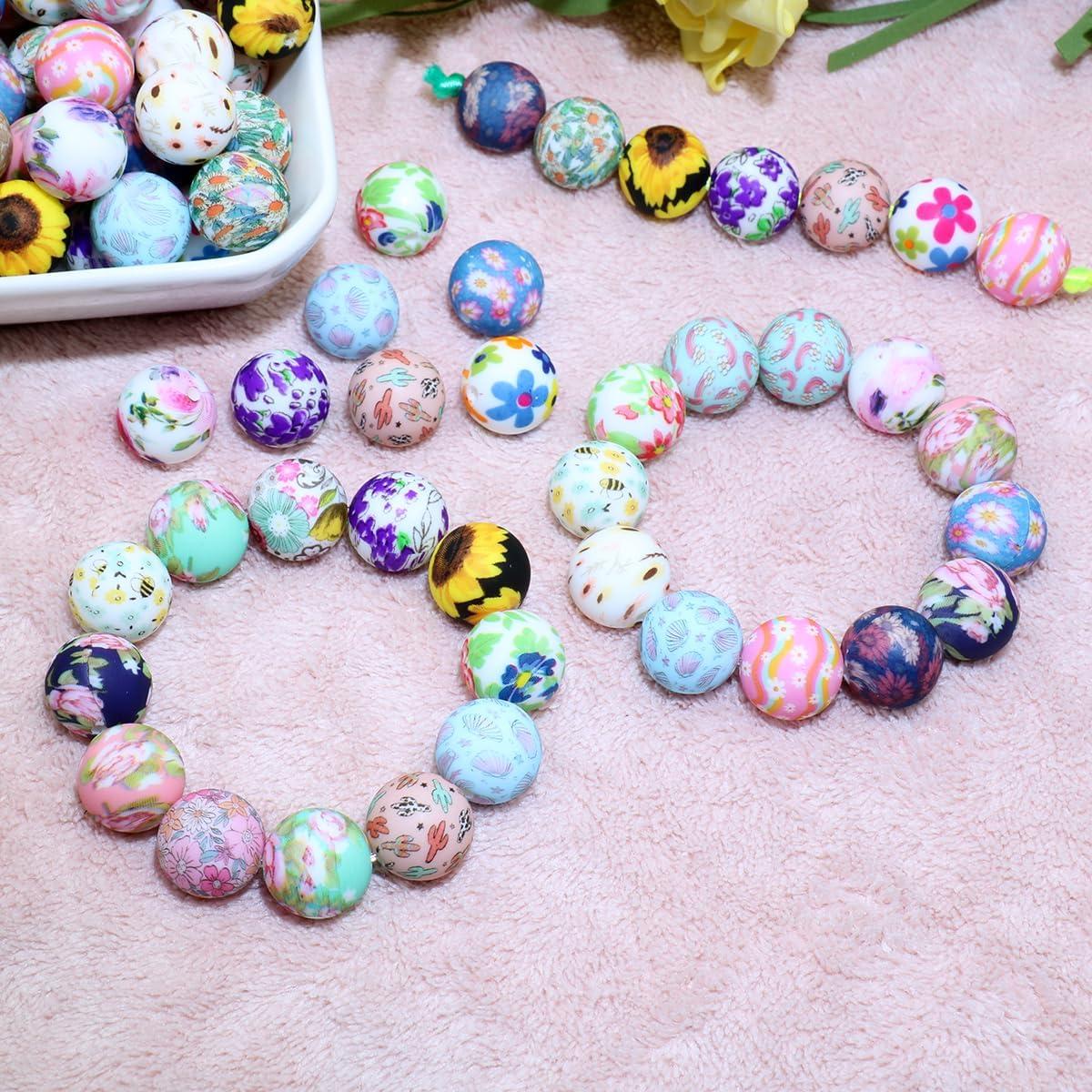 80 Perlas de Silicona MONSEALYT 15mm para Manualidades Flor