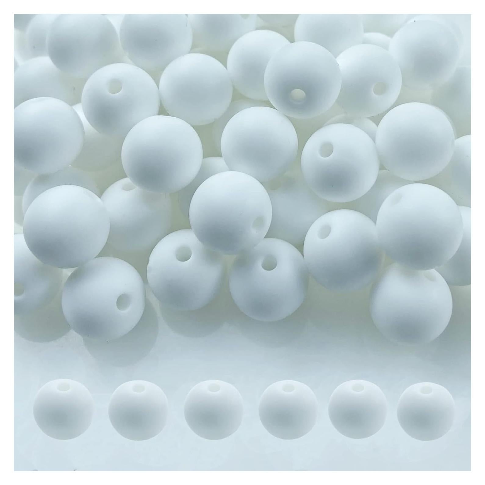 Perlas de Silicona Xinhongo 120pcs 6mm Blancas para Joyería DIY
