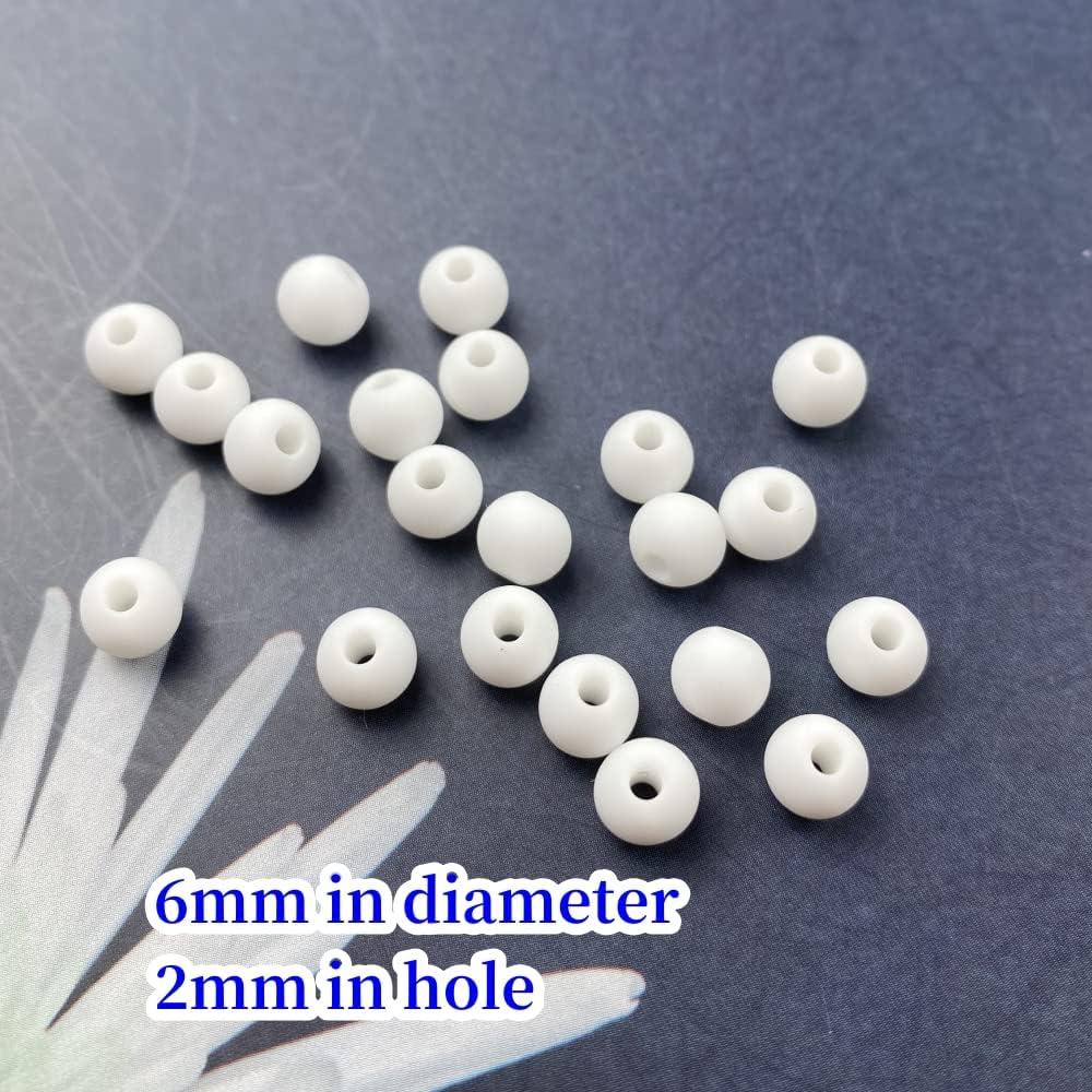 Perlas de Silicona Xinhongo 120pcs 6mm Blancas para Joyería DIY