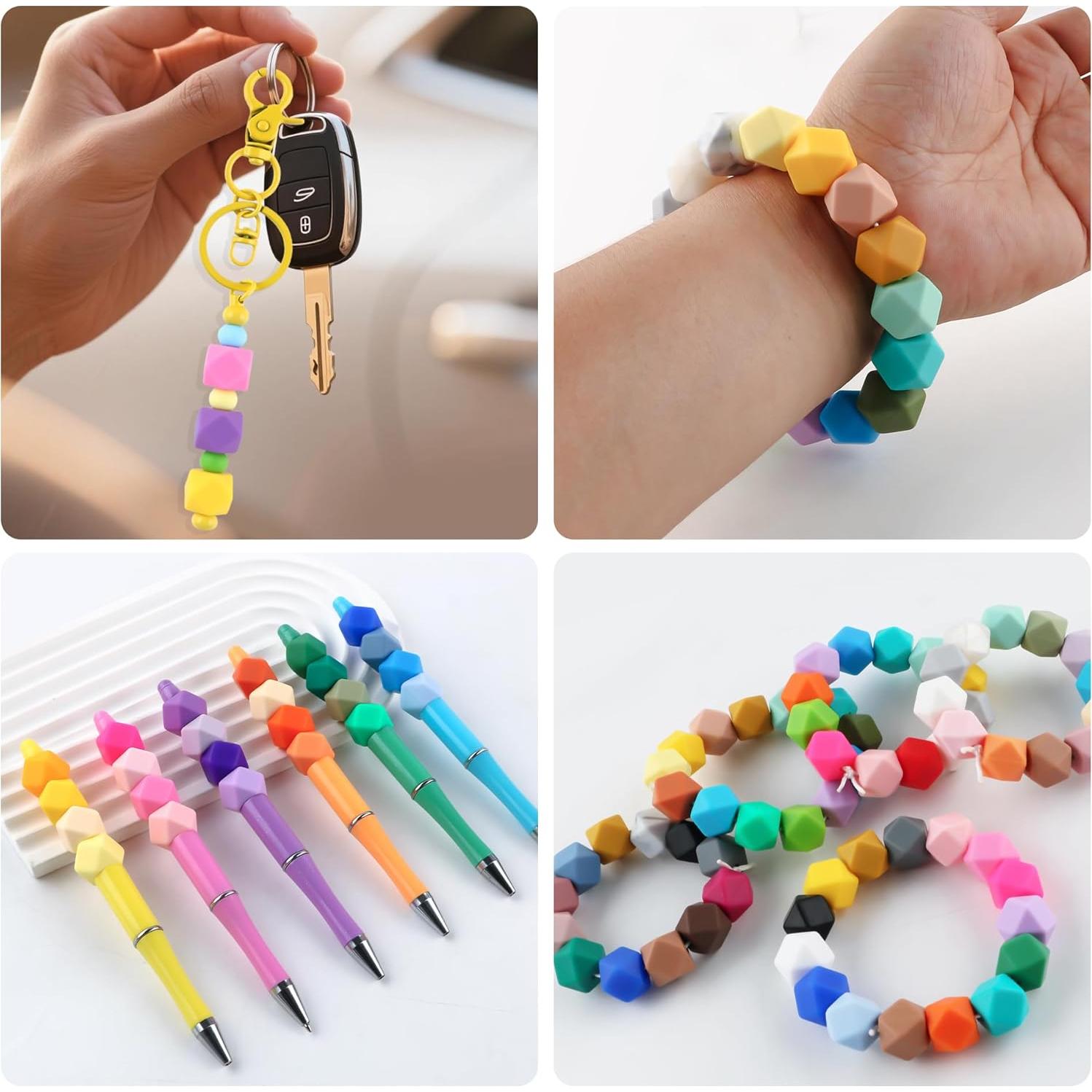 95 Cuentas Hexagonales de Silicona Lovyomi 14mm Multicolor