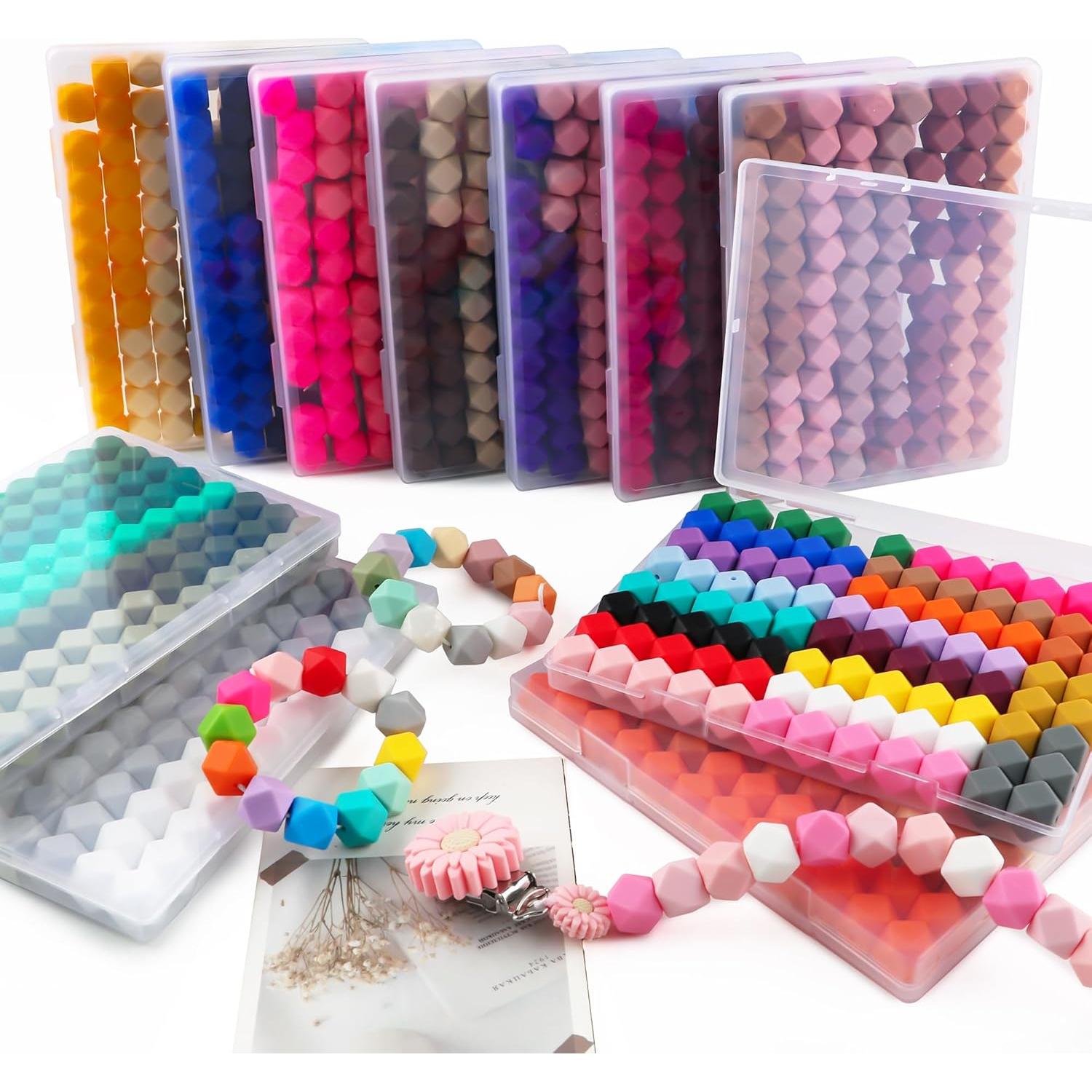 95 Cuentas Hexagonales de Silicona Lovyomi 14mm Multicolor