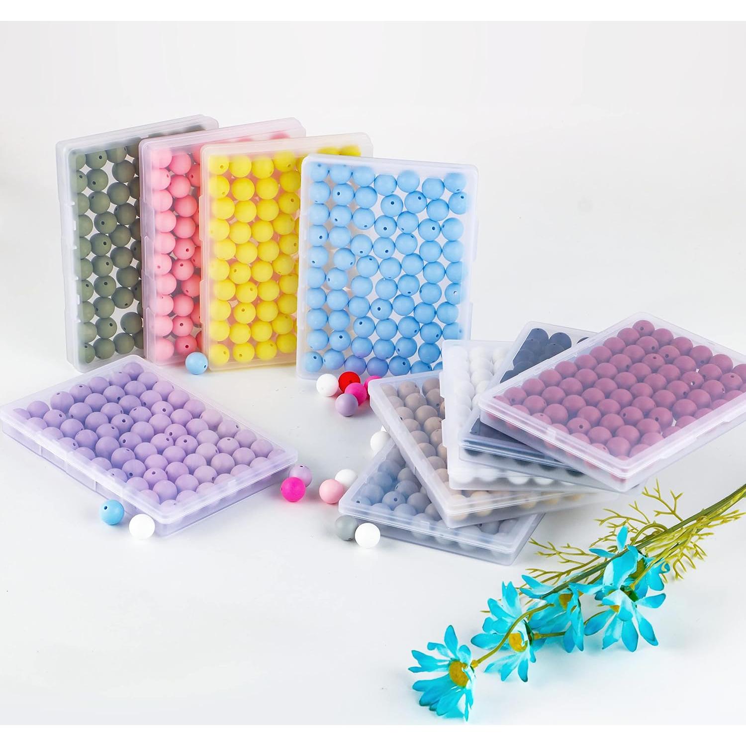 Sunrony 70pcs Silicone Beads for Keychain Making Necklace, Bulk Round 15mm Silicone Beads for Pens (White)